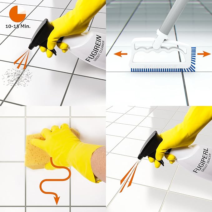 Fuginator Scrub Brush for Tile and Grout: Stiff Nylon Bristle Scrubbing Brush - Bathtub and Shower Scrubber for Floor Joints and Tile Seams - Cleaning Brushes and Supplies for Bathroom and Kitchen
