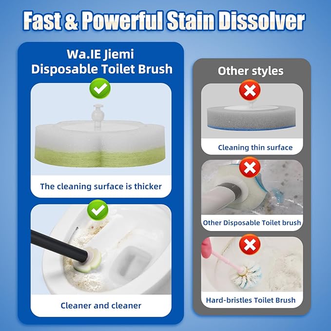 Disposable Toilet Brush Kit with 30 Refills, No-Touch Toilet Wand Cleaning System, Wall Mounted Toilet Bowl Cleaner for Bathroom, Sink, Bathtub – Hygienic Deep Cleaning