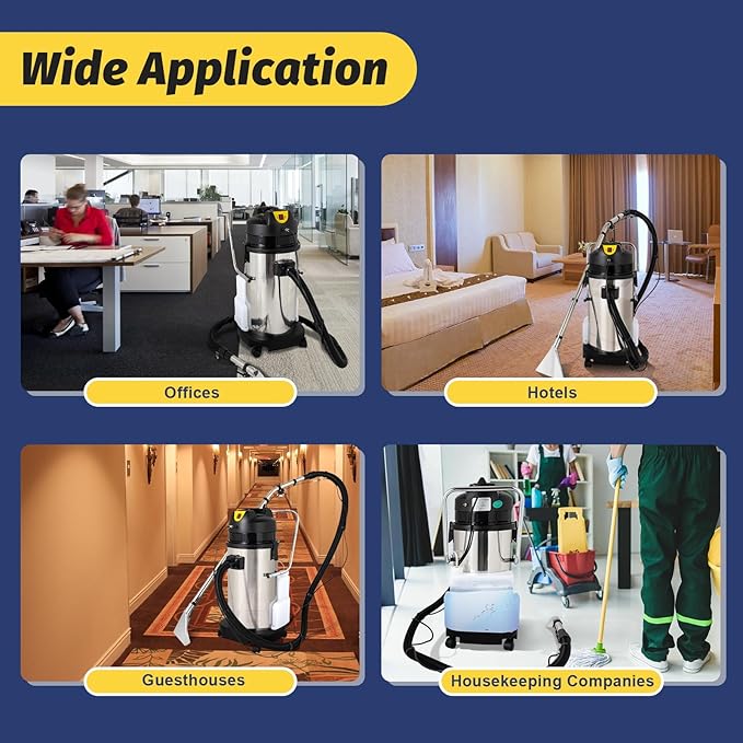 Carpet Cleaner Machine, 110V 40L Commercial Carpet Cleaning Machine with Water Vacuuming Head&Round Brush Sofa 1049W Powerful Curtain Carpet Cleaning Machine for Hotels, Guest Houses
