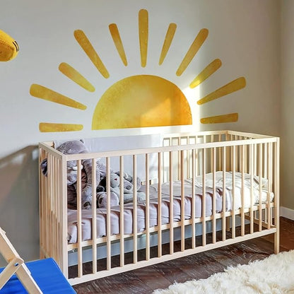 Wall Stickers Decals Kids Peel and Stick Removable for Nursery Kids Bedroom Living Room décor Boys Playroom (Golden Sun)