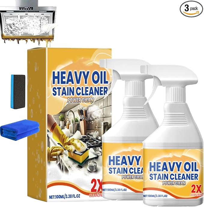 Heavy Duty Degreaser Cleaner Spray,Clean Up Kitchen Oil Stains, All Purpose Kitchen Heavy Oil Cleaning Agent, Powerful Clean Kit-chen Oi l Stains Spray, Enemy Foaming Cleaner (2, 1)