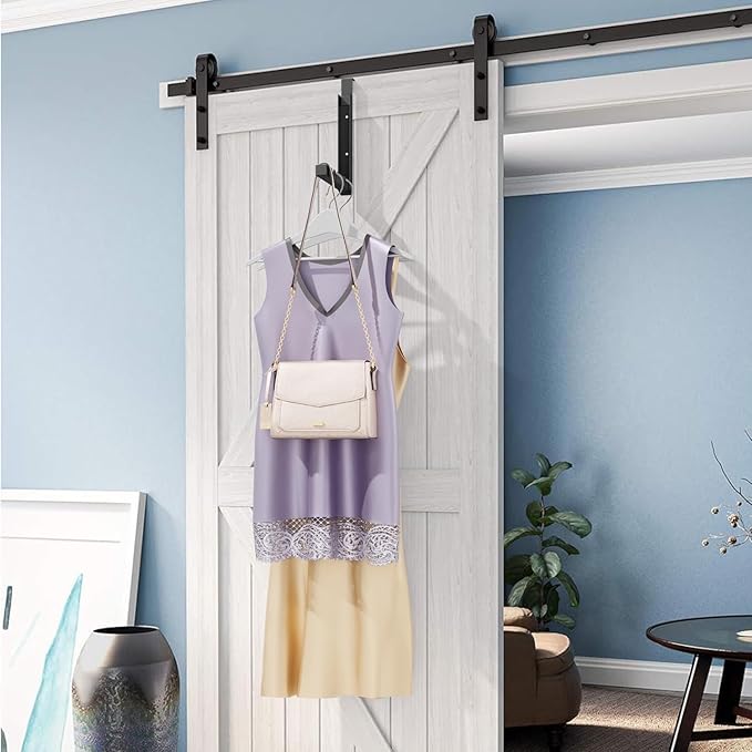 Over The Door Hanger Folding Clothes Drying Rack, Folding Hanging Coat Rack for Indoor Laundry Room Compact Small Space Foldable Portable Clothing Hanger Hook Collapsible- 1 Pack（Black）