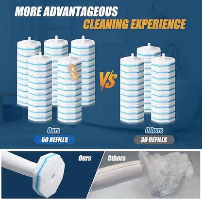 100PC Toilet Bowl Wand Refills, Replacement Heads for Bathroom Washroom Cleaning Pads, Disposable Toilet Brush Refills Compatible with Household Brushes Scrubbers Cleaning Refill Pads Local Stock