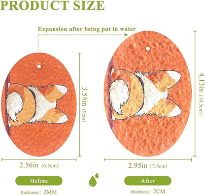 Corgi Dog Kitchen Scrub Sponges, Pop-up Kitchen Cleaning Sponges Reusable Dish Washing Sponges for Bathroom Household Cleaning 3 Pack - Non Scratch Scrubber