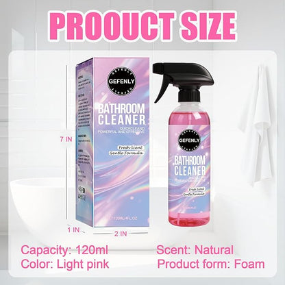 Bathroom Cleaner - 4.22 Fl Oz Bathroom Descaler Foam Cleaner, Gentle Formula Foaming Bathroom Cleaner, Bath Room Spray for Showers, Bathtubs, Glass Surface (2 PC)
