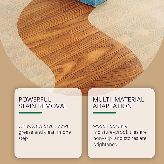 Multi-Surface Floor Cleaning Solution – Citric Acid Formula, Easily Breaks Down Daily Grease, Safe for Wood, Tile & Stone, No Rinse Needed – 237ml / 8 fl oz