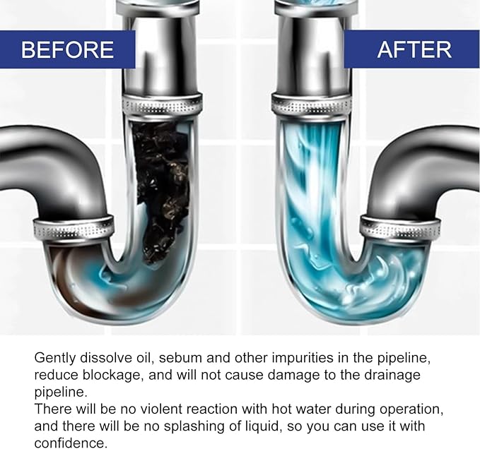 Drain Cleaner Agents Powerful Foaming Deodorizes Clogged Pipes Toilet Cleaner Strengthfully Sink and Dredge Deodorant Powder Agent for Kitchen Dredging