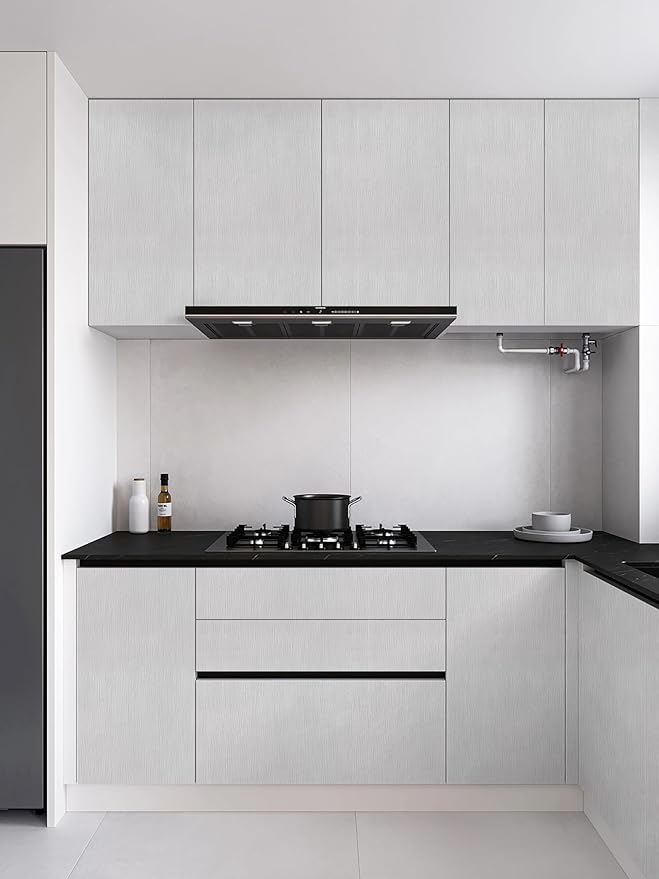 Heroad Peel and Stick Wallpaper Wood Contact Paper Wood Wallpaper Light Grey Wood Grain Contact Paper Thicken Textured for Cabinets and Drawers Countertops Waterproof Self Adhesive Vinyl 17.5" x 197"