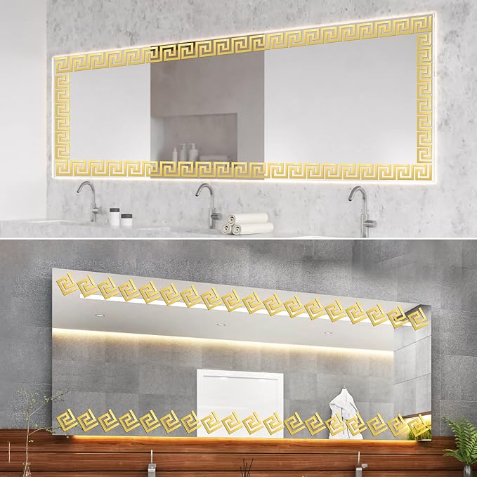 100Pcs Gold Wall Decals Peel and Stick - Metallic Gold Stickers for Bedroom Aesthetic, Removable Wall Art for Living Room, Kitchen Backsplash & Ceiling Decor, Waterproof Self-Adhesive Vinyl