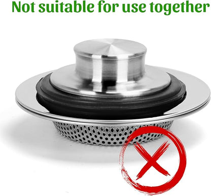 2PCS - Windran Kitchen Sink Drain Strainer, Upgraded Double-Layer Safe Design for Most Kitchen Sink Drain Basket, (4.3 Inch)