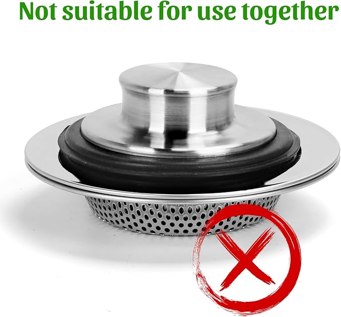 3PCS - Windran Kitchen Sink Drain Strainer, Upgraded Double-Layer Safe Design for Most Kitchen Sink Drain Basket, (4.3 Inch)