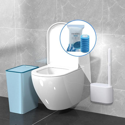 Toilet Cleaner Brush - Toilet Bowl Scrub Brush, Silicone Toilet Brush with Holder | Flexible Bristles Deep Cleaning Quick Drying, Anti-drip Design Long Handle, Space-Saving Bathroom essantial