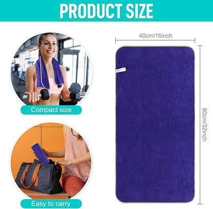 SINLAND Microfiber Gym Towels Super Absorbent Compact Travel Workout Towel Quick Dry Camping Sweat Towel for Sports Beach Swimming Backpacking Hiking and Yoga Men Women 16 Inch X 32 Inch