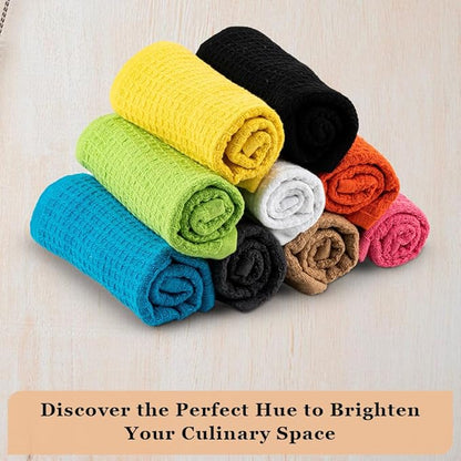 Dish Towels|Kitchen Dish Cloths Two-Sided Waffle Terry|12x12 Inches 100% Cotton Dish Rags Washing Dishes|Super Absorbent Reusable Quick Drying Dish Towels|Spring Easter Basket Decor| 6-Pc Set-Orange