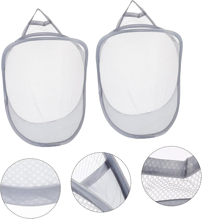 2pcs Folding Laundry Hanging Basket Wall-mounted Organizer for Dirty Clothes Toys and Sundries Lightweight and Breathable Storage