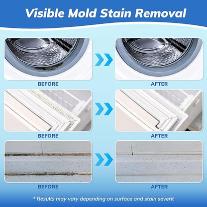 Mold-Stain Remover Gel for Washing Machine & Bathroom – Low Odor Remover Gel for Rubber Gaskets, Shower Grout, Silicone Sealant, Toilet, Kitchen Sink