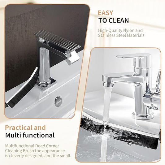 4 Pack Hard Bristle Crevice Cleaning Brush with Stiff Bristles, Small Detail Scrub Brush for Narrow Gaps Tile Grout Bathroom Kitchen Window Track Shower Door Sink Edge Faucet Base Floor Corner Cleaner
