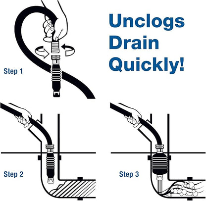 Drain King 340 All In One Easy to Use Drain Unclogging Kit, 1.5 To 3 Inch
