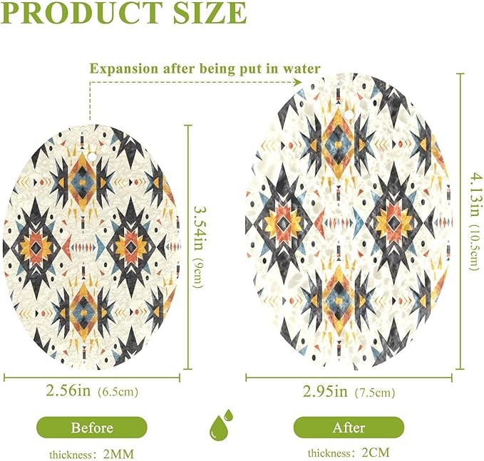 Aztec Kitchen Scrub Sponges, Pop-up Kitchen Cleaning Sponges Reusable Dish Washing Sponges for Bathroom Household Cleaning 3 Pack - Non Scratch Scrubber