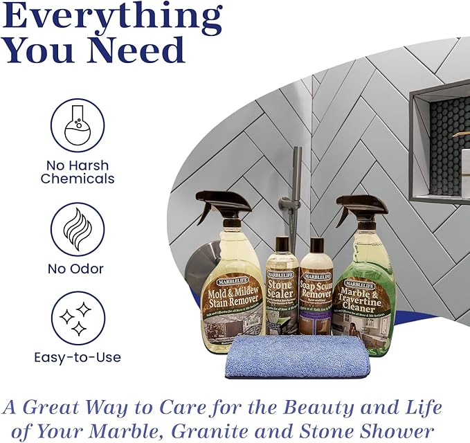Marblelife Stone Shower Kit – Clean & Seal – (MTC-41150, MMSR-41190, SSR-41200, SSL-41230, MFT-55225)