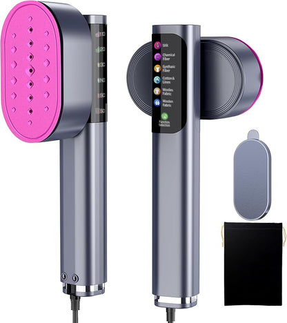 Travel Steamer for Clothes, 1200W Portable Steamer ＆ Iron 2 In 1, 13s Heat Up, LED Touch Display with 5 Modes, Large Ceramic Heat Panel, 110ml Tank, Garment Steamer for Home and Travel