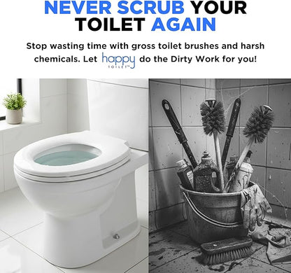 Happy Toilet Cleaner Automatic Toilet Bowl Cleaner - Easy to Install Toilet Tablet Holder - Self-Cleaning Toilet System, Deep Clean with Every Flush - Made in the USA