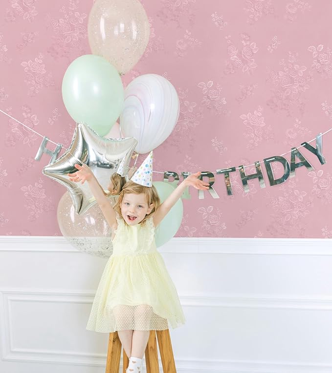 Pink Wallpaper Silk Embossed Floral Pink Contact Paper Peel and Stick Self Adhesive Wallpaper for Bedroom Kids Room Decor Nursery Textured Flower Contact Paper for Cabinets Liner 197inL 17.7inW