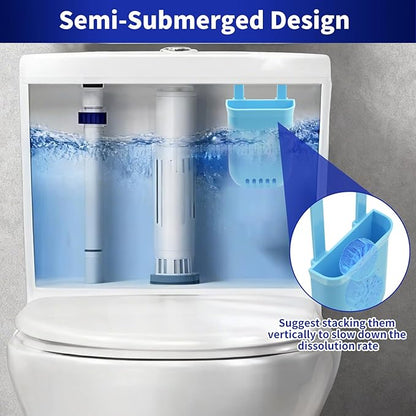 2 Pack Adjustable Toilet Tank Tablet Holder – Controlled Release Bleach Tablets Dispenser for Toilet Tanks, Large Capacity ABS Toilets Tank Cleaner Tablets Container, Fits Most Water Tanks