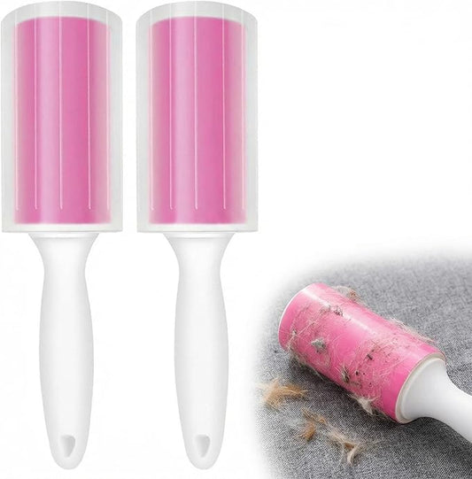 Washable Gel Lint Roller 2 Pack, Reusable Sticky Lint Roller Portable Pet Hair Remover Cleaner for Clothes, Travel, Home, Large with Cover