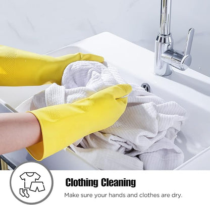 Rubber cleaning gloves 3 or 6 Pairs for Household,Reuseable dishwashing gloves for Kitchen.
