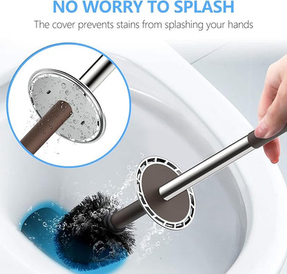 SetSail Toilet Brush, Compact Size Toilet Bowl Brush and Holder Toilet Brushes for Bathroom with Stainless Steel Handle Toilet Cleaner Brush with Durable Scrubbing Bristles, Brown