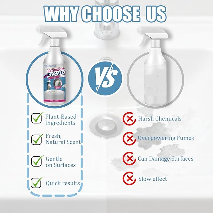Bathroom Descaler Foam Cleaner Spray, Stubborn Stains Cleaner, Bathroom Foam Cleaner All Purpose, Bathrooms Sink Cleaner Foam (1)