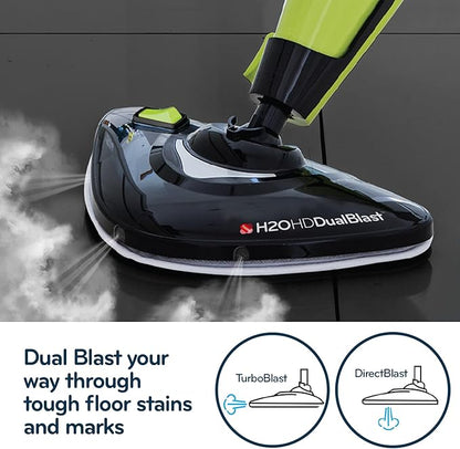 H2O HD Dual Blast Steam Mop & Handheld Steam Cleaner | 5-in-1 Floor Steamer | Forward-Blast Mop Head | 1500W Power & 450ml Tank | Hardwood, Tile & Laminate Cleaner