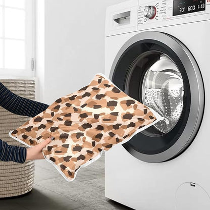 Mesh Laundry Bags Lingerie Bags for Washing Delicates 2 PCS Wash Bag with Zipper Small and Medium Washable Animal Prints