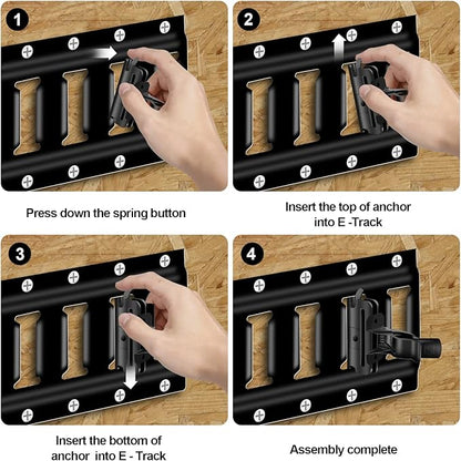 6 Pack E-Track Tool Holders |E Track Accessories for Enclosed Trailer to Keep Rakes,Shovels, Broom|e Track Tool Holder Hanger for Trailer Accessories| Tool Stabilizer for Etrack Accessories