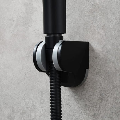 Tecmolog Black Shower Head Holder ABS Wall Mount Adjustable Angle Handheld Shower Bracket for Shower Head, ST01B
