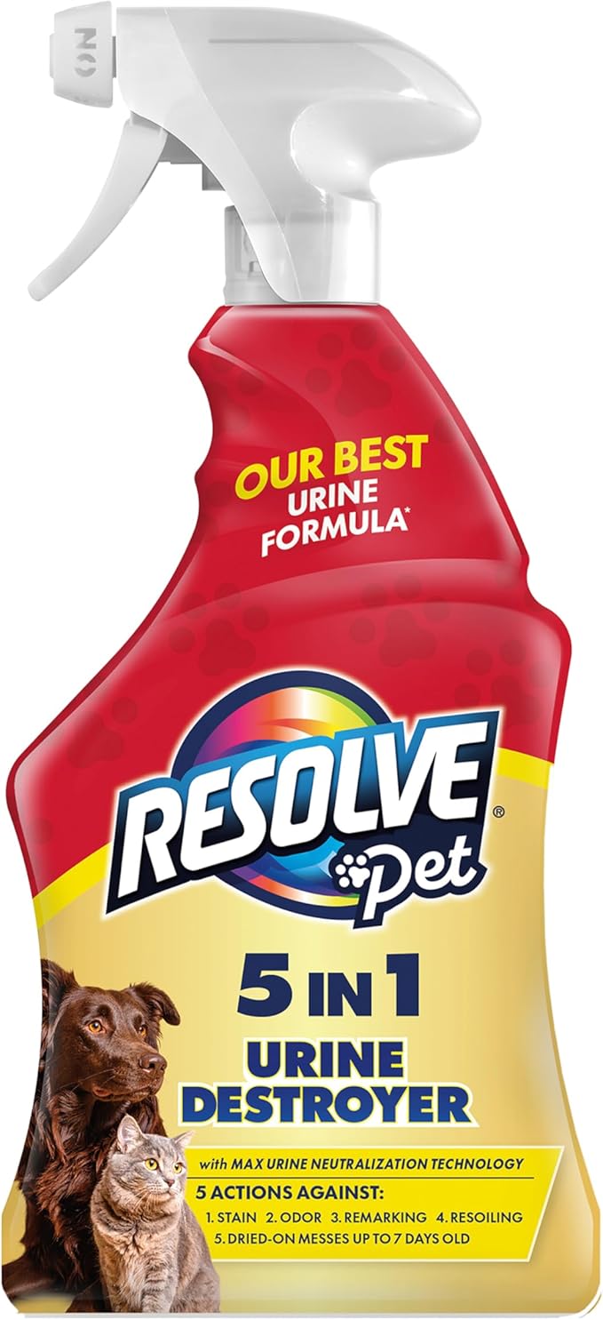 Resolve Pet Specialist Urine Destroyer Carpet Cleaner Spray – Urine Eliminator for Pet Stains & Odors Up to 7 Days Old, 22oz