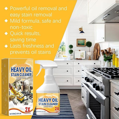 Kitchen Cabinet Cleaners and Polishers, Kitchen Heavy Oil Cleaner Spray, Upgrade All Purpose Kitchens Heavy Oil Cleaning Agent, Heav𝐲 Duty Degreaser for Stove,Oven,Dishwasher, Tiles (2PCS)