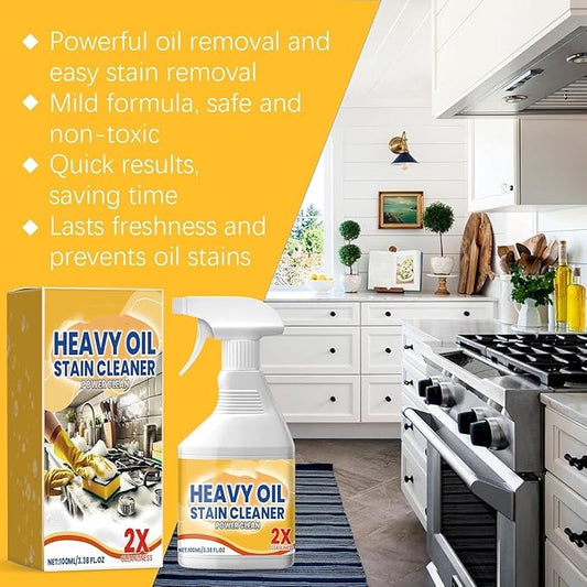 Kitchen Cabinet Cleaners and Polishers, 2x Heavy Oil Stain Cleaner Spray, 100ML All-Purpose Kitchen Degreaser for Range Hoods, Cabinets & Grills, Powerful Grease Removal Cleaning Agent (2)