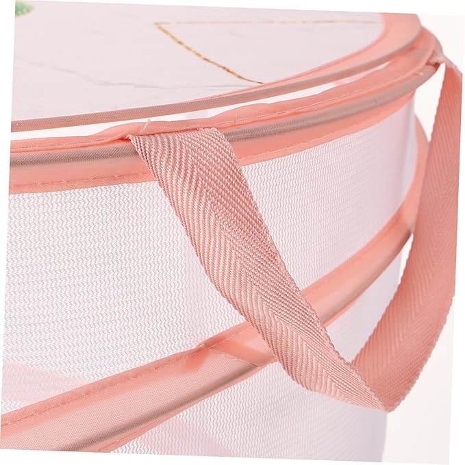 Zerodeko Foldable Mesh Laundry Hamper with Handles Space-saving Large Clothes Basket for Stuffed Animals Storage Portable Organizer for Dorm Apartment and Utility Use