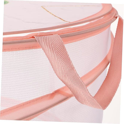 Zerodeko Foldable Mesh Laundry Hamper with Handles Space-saving Large Clothes Basket for Stuffed Animals Storage Portable Organizer for Dorm Apartment and Utility Use