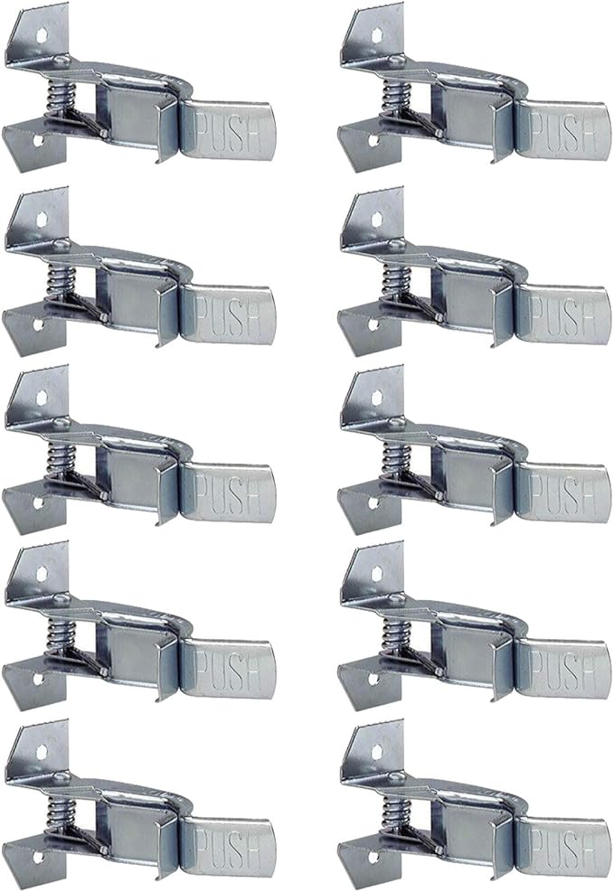 Heavy Duty Metal Gaint Spring Grip Clamp Tool Hanger Wall Orgainzer for Garage Closet Brooms and Mops Wall Mount Holder (Pack of 10)
