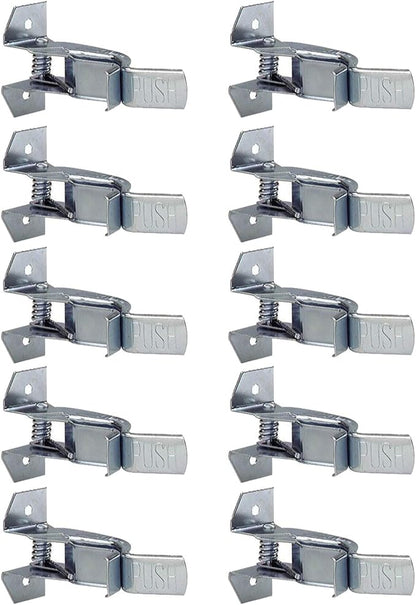 Heavy Duty Metal Gaint Spring Grip Clamp Tool Hanger Wall Orgainzer for Garage Closet Brooms and Mops Wall Mount Holder (Pack of 10)