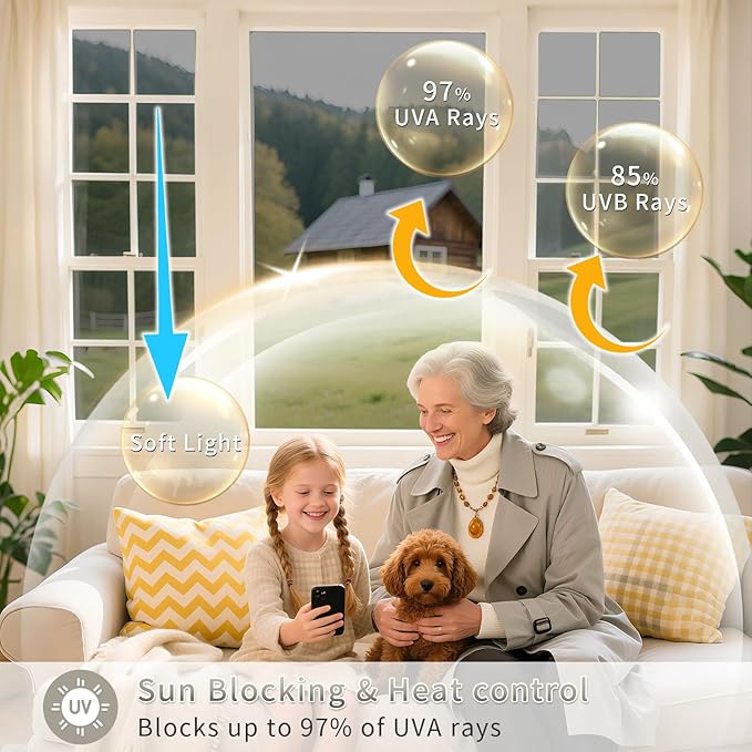 Filmgoo Window Privacy Film One Way Daytime Mirror Tint Treatments UV Heat Control Vinyl Stickers Sun Block Glass Paper Door Covering Reflective 35.4 Inch x 13.1 Feet Black Silver