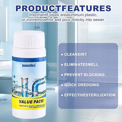 Sink and Drain Cleaner Powder, Pipeline Dredging Agent, Kitchen Unblocker, Powder for Kitchen Toilet for Kitchen Bathroom Pipes Floor Drains, Drain Clog Remover for Routine Home Plumbing Maintenance
