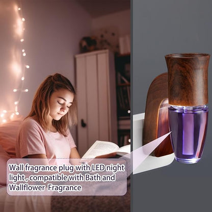 Nitial 1 Pcs Wall Fragrance Plug in with Night Light Compatible with Bath and Body Works Wallflowers Rustic Vintage Farmhouse Oil Plug in Bath and Body Works Wallflowers for Office Home Gifts