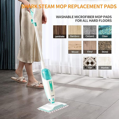 2 Pack Steam Mop Pads for Shark S1000 S1000A S1000C S1000WM S1001C Replacement Steamer Mop Pads ，Washable Microfiber Mop Pads for All Hard Floors