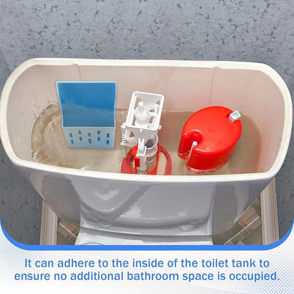 Weysat 1 Set Toilet Tank Carrier with Adhesive Backing 3.2 x 9 Inch Toilet Tank Cleaner Bracket Can Holder Collect The Left After The Blue and Bleach Tablets Are Dissolved