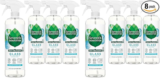 Seventh Generation Glass Cleaner,Biodegradable Formula,Sparkling Seaside Scent,23 oz,(Pack of 8)