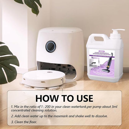 170 FL OZ Floor Cleaning Solution,Floor Cleaner for Mopping with Tineco,Deep Cleaning &Deodorizing for Roborock,Compatible with Saros Series,S8/S7 Series,Q Revo/Q Series,iFLOOR Series Wet Dry Vacuum